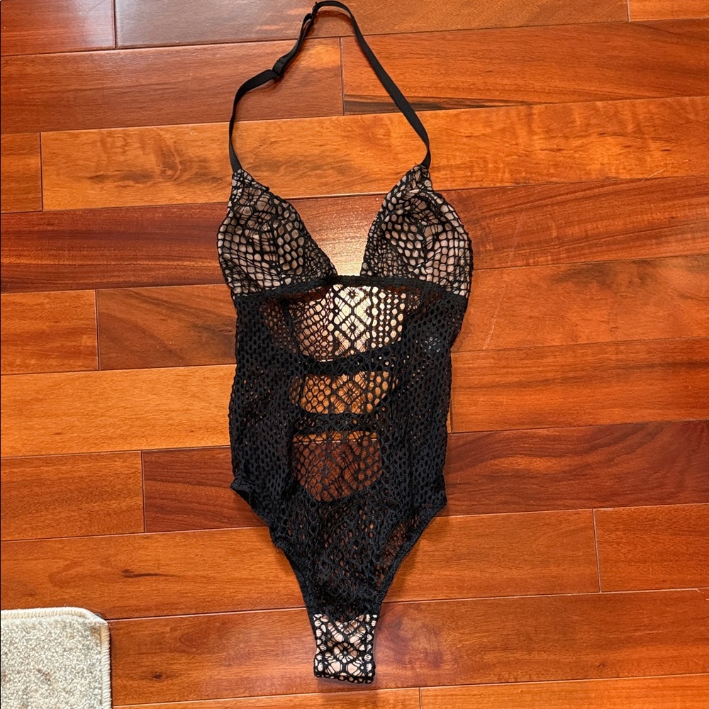 Victoria’s Secret Elegant Black Lace Bodysuit Lingerie